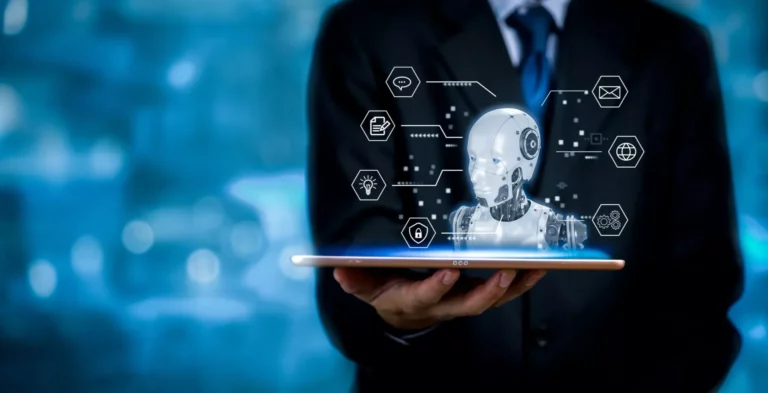 Илустрација на интернет мрежа со AI алгоритми