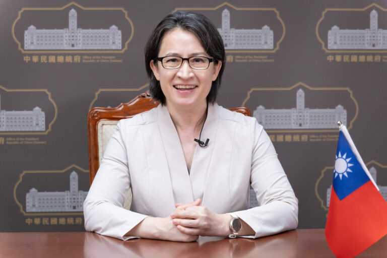 Потпретседателката на Тајван, Хсијао Би-кхим, за време на говорот во Европскиот парламент во Брисел.